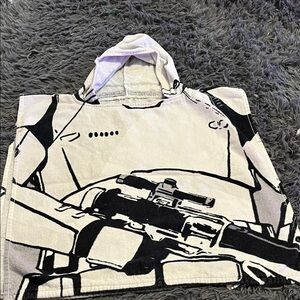 Star Wars Stormtrooper Hooded Bath Towel - Black and White